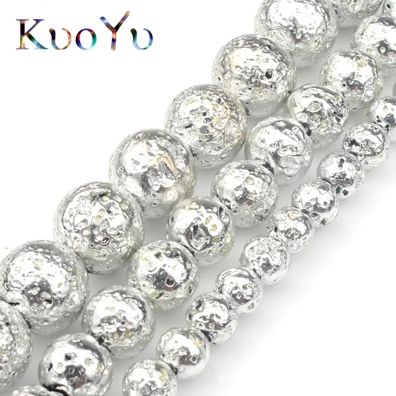 Оптовый серебряный камень из вулканической лавы Diy Шарм браслет натурального