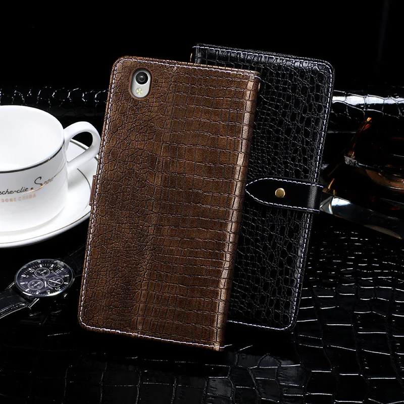 Oukitel U7 Max чехол Роскошный кожаный флип для защитный телефона с крокодиловым
