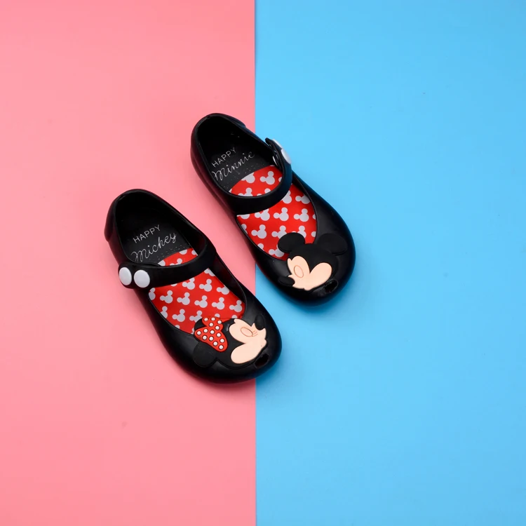 Сандалии для девочек; Melissa; Летняя обувь; Mini Twins mouse; Новинка; стильная детская обувь; пляжные сандалии; милые тапочки с ремешком с мышкой и заклепками