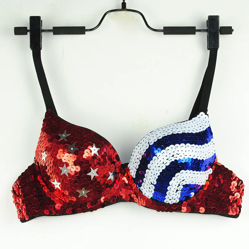 Женский клубный костюм блестящий лифчик с пуш-ап | Женская одежда