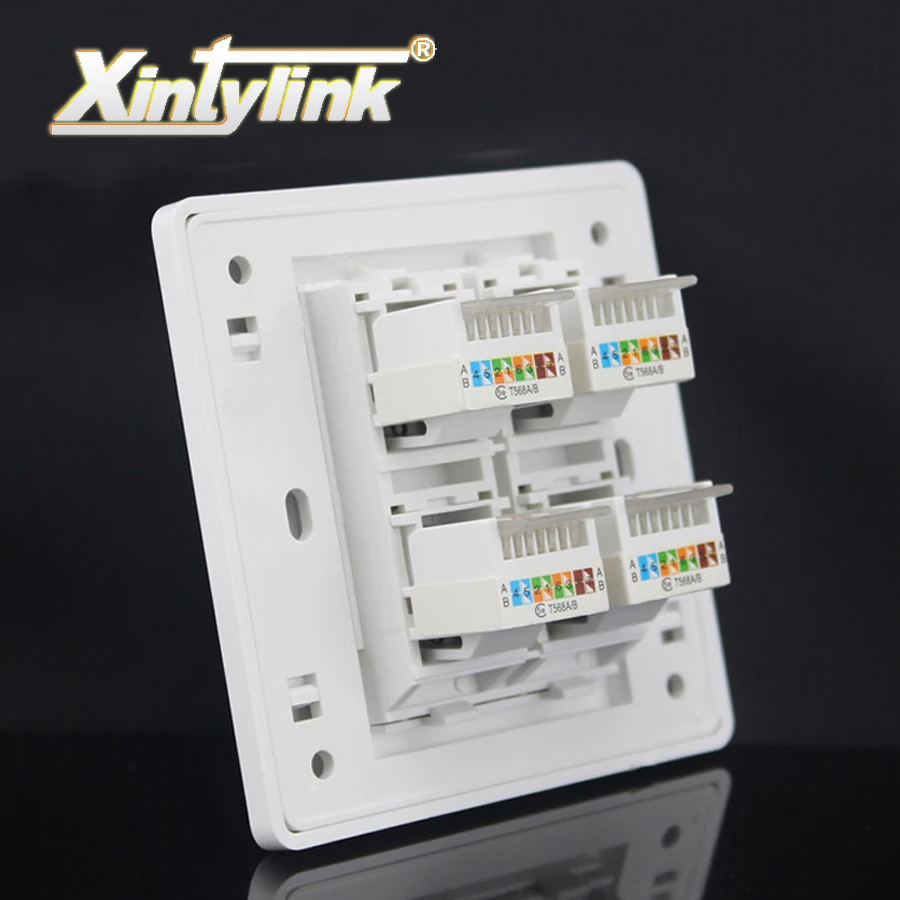 Xintylink-tomada Modular Cat5e Portas Painel de Parede sem Ferramentas Pedra Externa sem Ferramentas para pc Soquetes elétricos