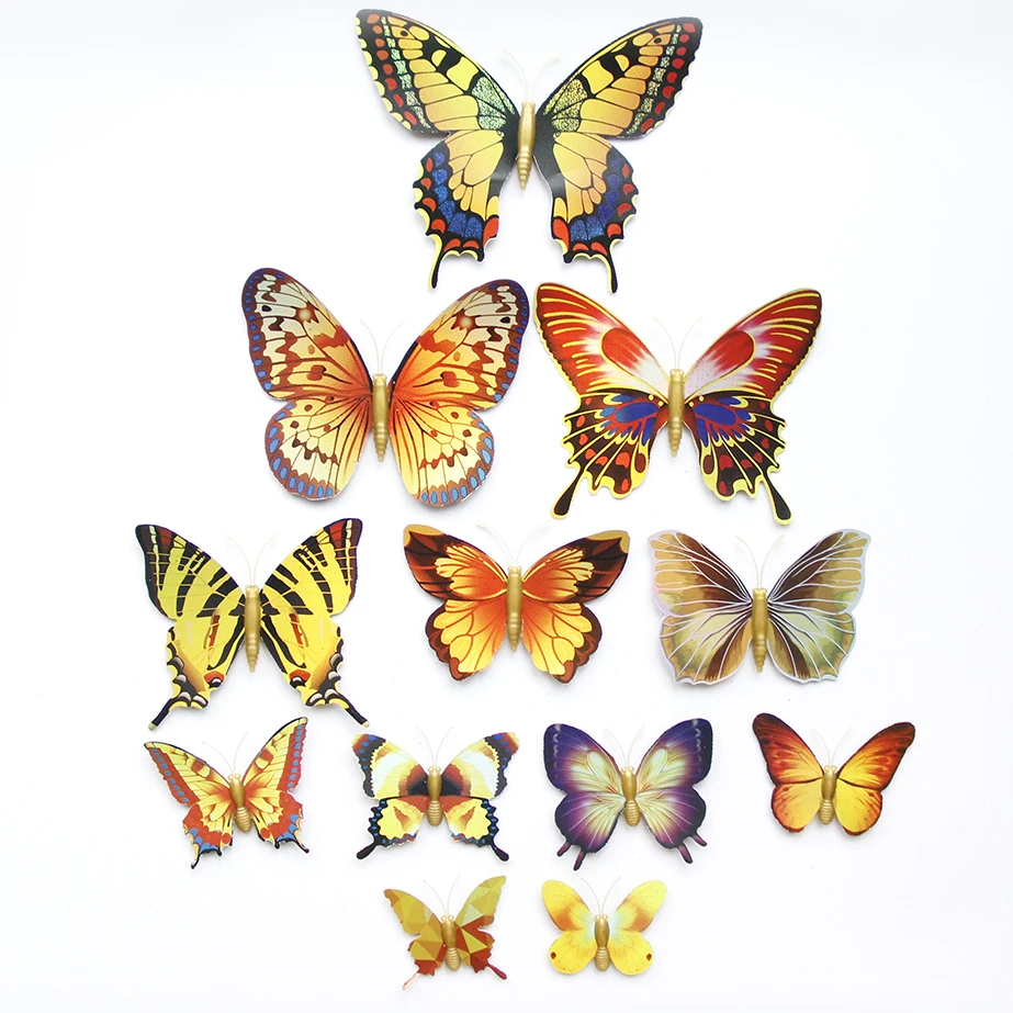 

12pcs 3D Colorful Butterfly magnets Suitable for Living room, children's room, window, wedding decoration kitchen gift ideas