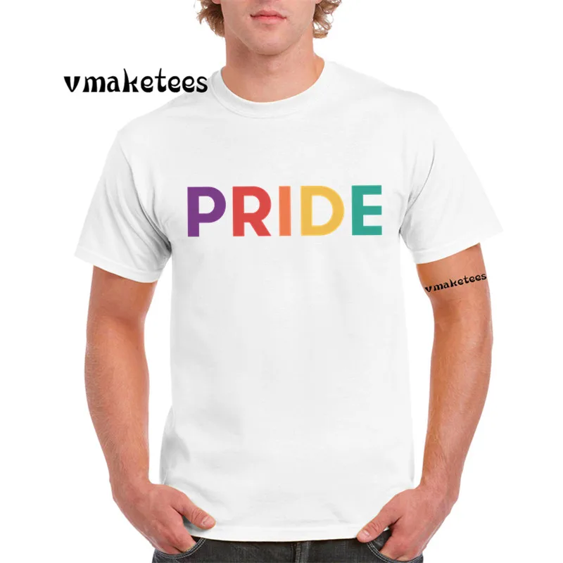 ЛГБТ Прайд месяц Мужская футболка LGBTQ Pride Футболка хип хоп Повседневная с принтом