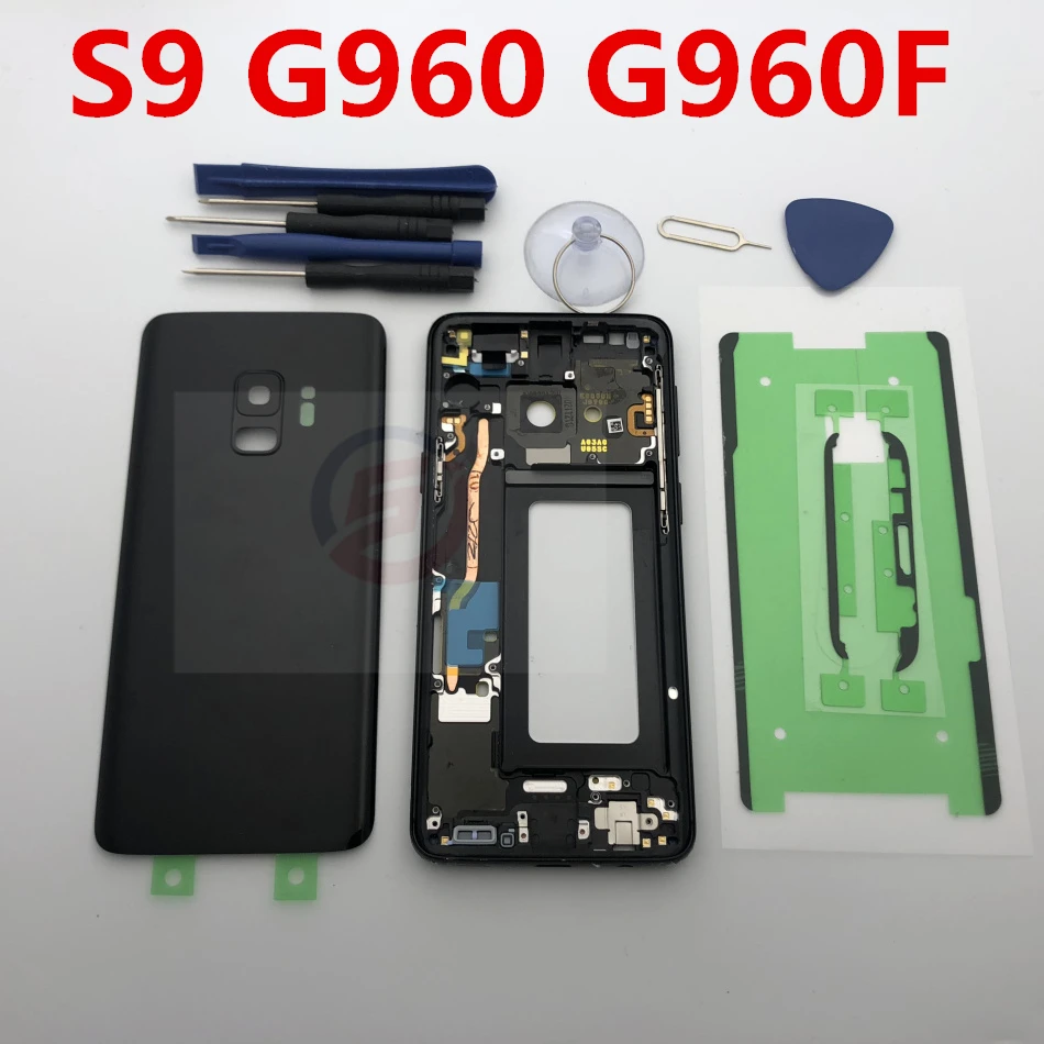 S9 полный корпус задняя крышка аккумулятора + средняя рамка для Samsung Galaxy G960 G960F