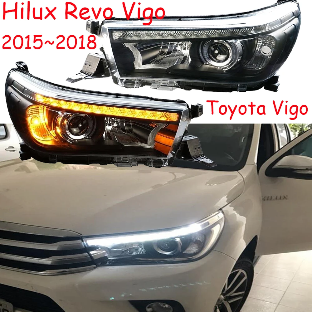 Автостайлинг для фар Hilux 2 шт. фары 2015 2016 2017 2018 года Revo Vigo DRL биксеноновые линзы