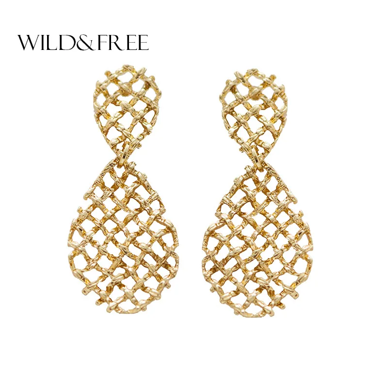Wild & Free золото геометрический металлические серьги для женщин из цинкового