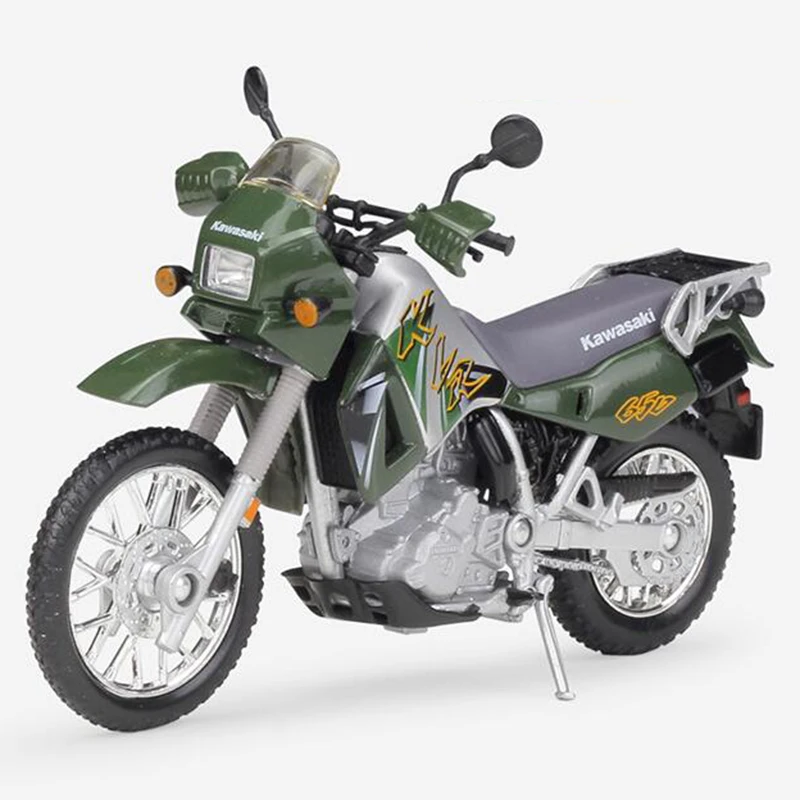 1:18 Масштаб сплав Kawasaki KLR 650 мотоцикл, отлитый под давлением гоночные велосипеды уличная мотоциклетная игрушка для детей Коллекция игрушек дисплей