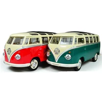 new style 124 scale model car bus childrens educational toysgreen red color miniature car collectible toys for birthday gift