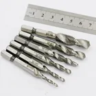 Высокие каблуки 6 шт.компл. рука Метчик с шестигранным хвостовиком винт из быстрорежущей стали спираль точки нитки метрической зажигания сверла M3 M4 M5 M6 M8 M10 ручной инструмент