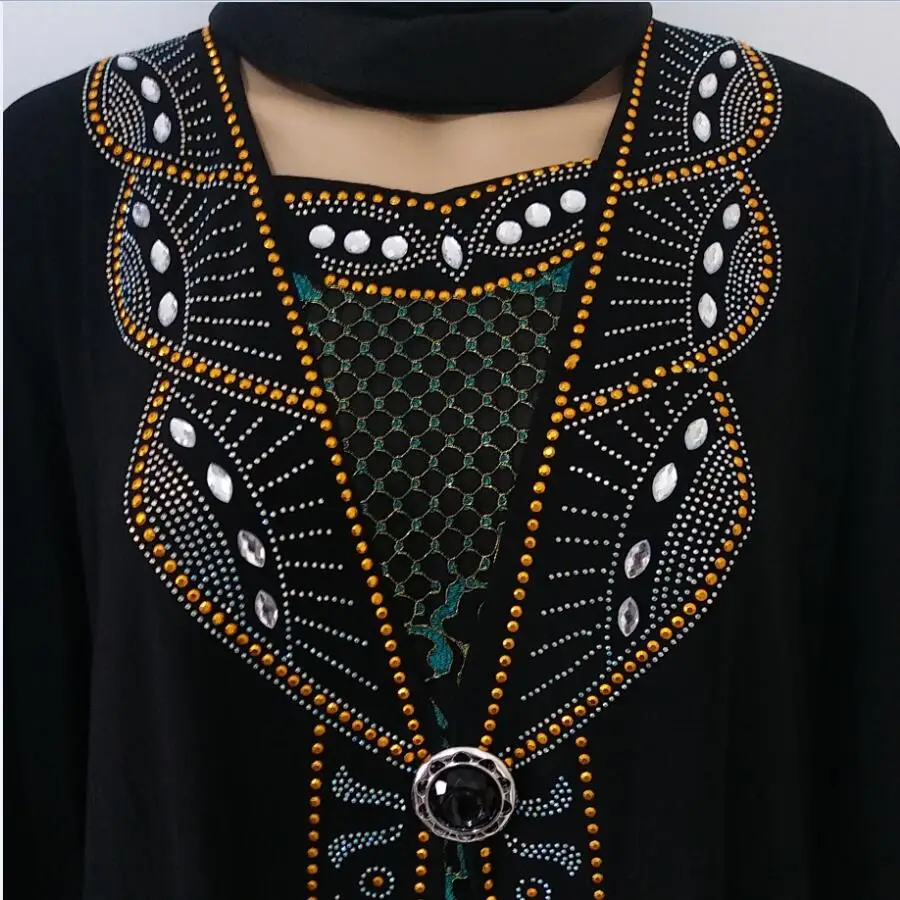 1 шт./лот мусульманская черная абайя одежда для женщин горячее бурение Дубай