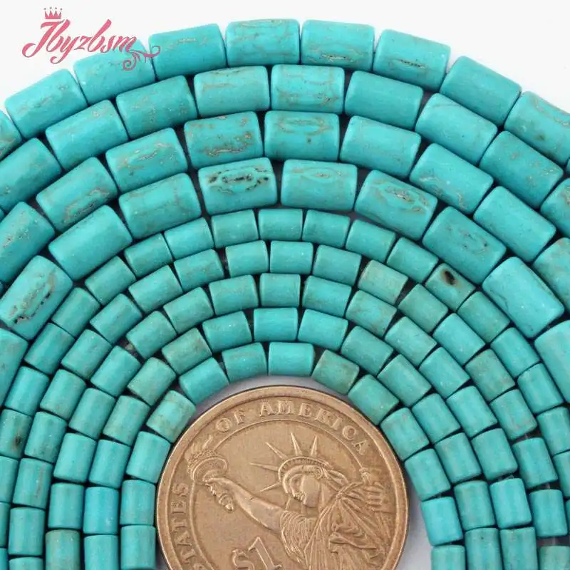 4x5 5x8 мм Гладкие бусинки синие каменные Howlite для DIY колье браслеты серьги