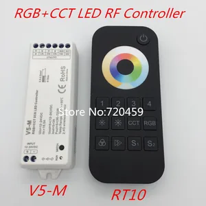 5-канальный светодиодный радиочастотный контроллер 2,4G RGB + CCT с 4-зонным радиочастотным пультом дистанционного управления для светодиодной ленты RGB + CCT V5