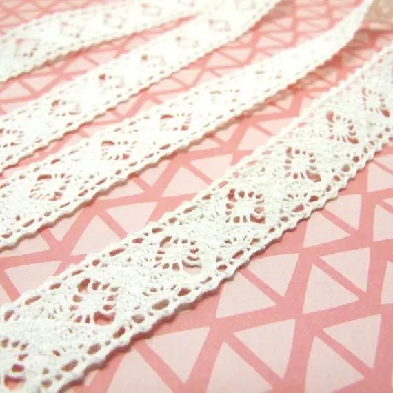 3 Yards 5/8 Inch Floral Cotton Lace Trim|Floral Embroidered Trim|Bridal Supplies|Handmade Supplies|Sewing Trim|DIY | Дом и сад