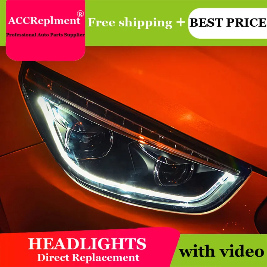 Тюнинг автомобилей для Hyundai IX35 головной светильник s U глаза ангела 13 15