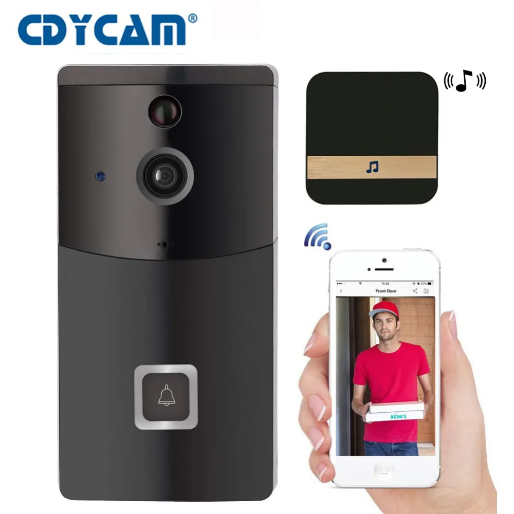 Батарея видеодомофон дверной звонок 720 P Wi-Fi камера системы безопасности в режиме реального времени аудио дверной звонок ночная версия умный беспроводной wifi-звонок