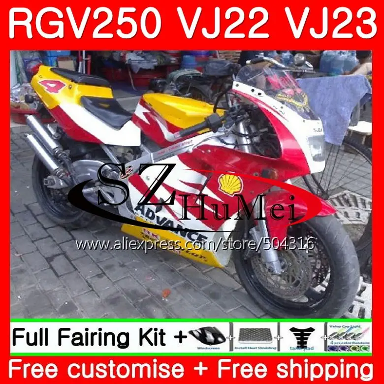 

Корпус для SUZUKI красный желтый VJ22 RGV250 88 94 95 96 97 98 бриллианты 102SH.2 VJ23 21 RGV 250 1988 1994 1995 1996 1997 1998 обтекатель