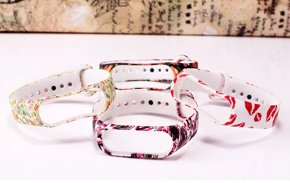 BOORUI Mi band 4 ремешок для xiaomi mi band 4 аксессуары pulsera inteligente силиконовый пояс с цветами Замена для m4 band