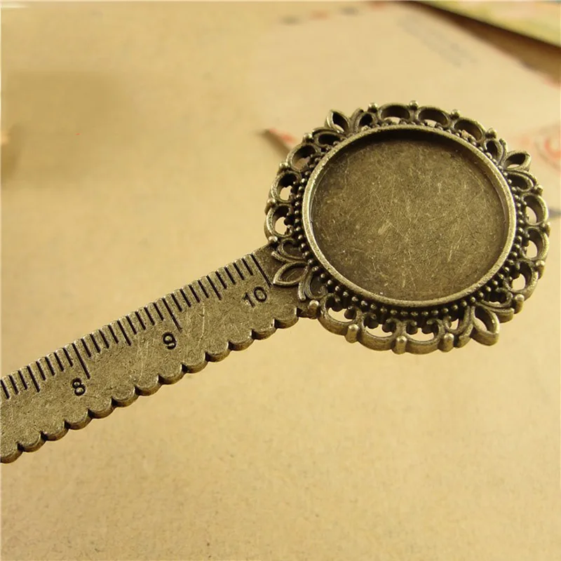 Antique Bronze 5 шт./лот старинная Серебряная бронза 2 стиля Закладка-линейка кабошон основа Закладка установка для 20 мм/18x25 мм закладки сделай сам - Цвет: Antique Bronze