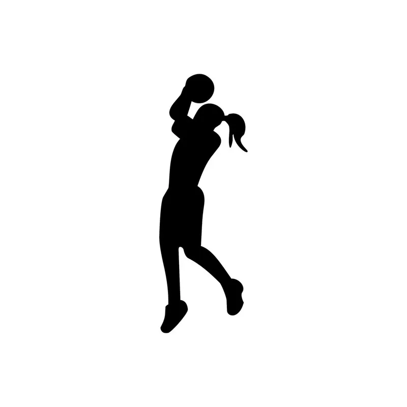 

4.7*13.7CM Interesting Women's Basketball Player Of Car Stickers Vinyl Decals Covering The Body Black/Silver C7-0199