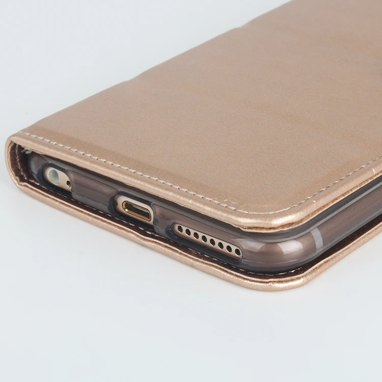 Флип кейс для iPhone 6 6plus/6 S Plus 7 7S чехол телефона книжка золотого цвета с узором Личи