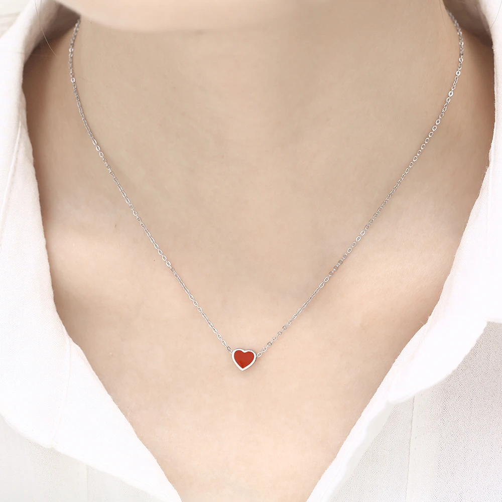 accessories jewellery stainless steel jewelry chain choker long heart best friends pendant necklace women chocker neckless | Украшения и