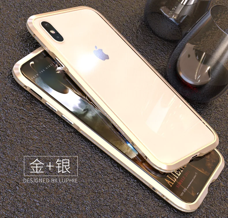 Изогнутый металлический бампер Luphie для samsung Galaxy Note 9 чехол 8 iphone X Xs Max Xr 7 Plus