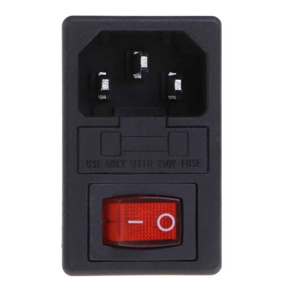 New 220V/110V 15A Inlet Male Plug Power Supply Socket With Fuse Switch 3D Printer Parts | Компьютеры и офис