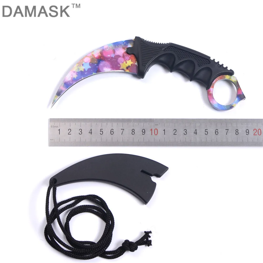DAMASK CS GO Counter Strike Karambit нож с фиксированным лезвием для самообороны Кемпинг Охота