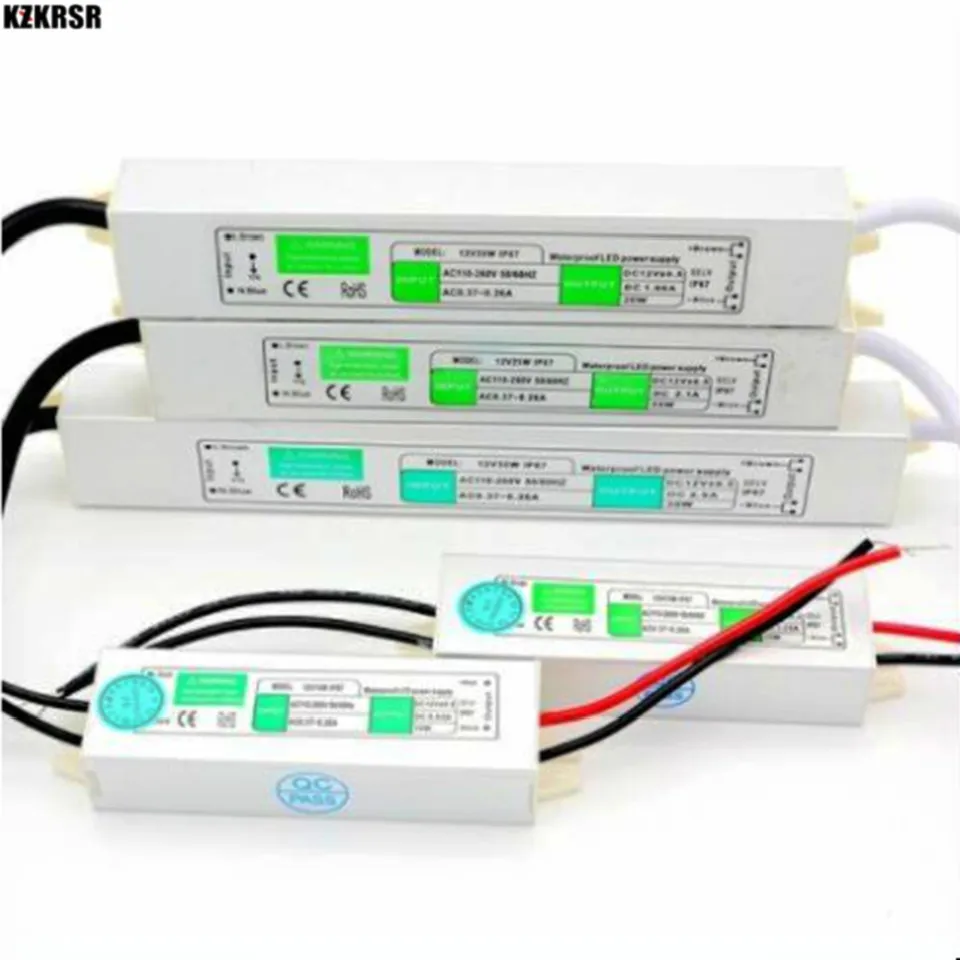 Водонепроницаемый трансформатор питания для светодиодных лент IP67 220 В в 12