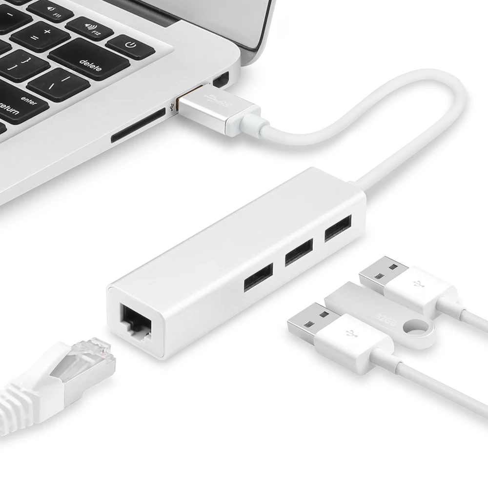 USB хаб с 3 портами 0 Мбит/с 100/1000 Мбит/с|USB-хабы| |