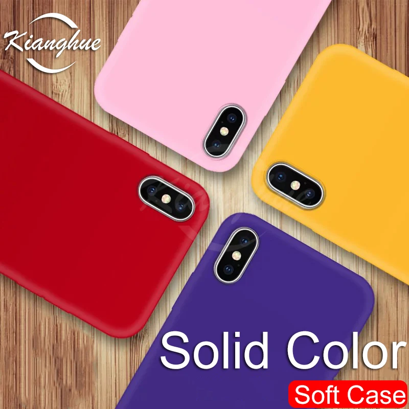 Ультра тонкий силикон чехол для телефона iPhone XS MAX X XR Мягкие TPU Твердые Карамельный