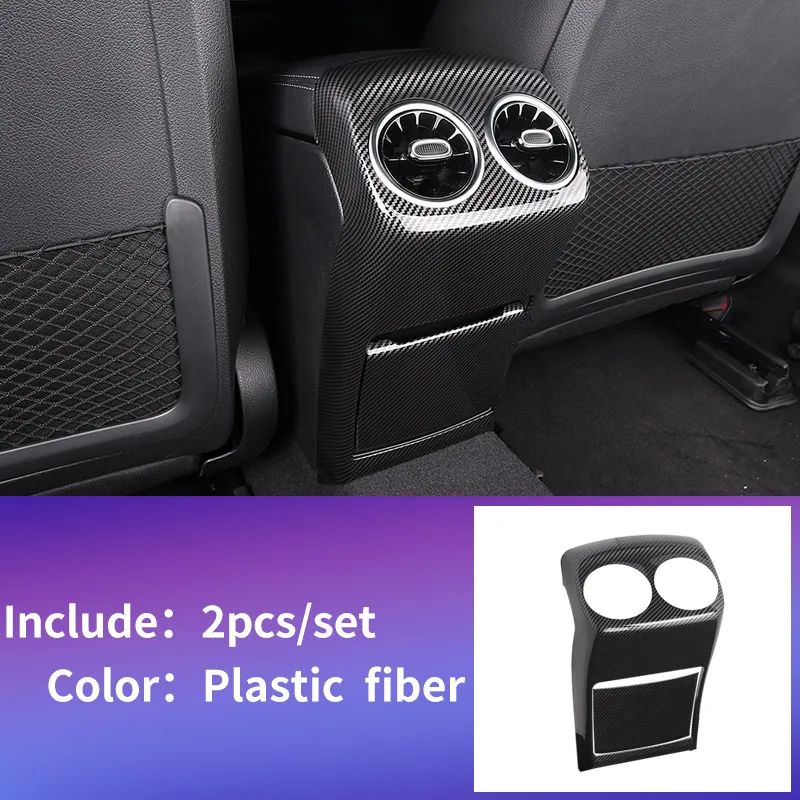 plastic fiber 2pcs Задняя выхлопная вентиляционная полоса для Mercedes w177 amg/класс А mercedes класс А w177 класе планки/a180 Mercedes класс w177 аксессуары - Название цвета: plastic fiber 2pcs
