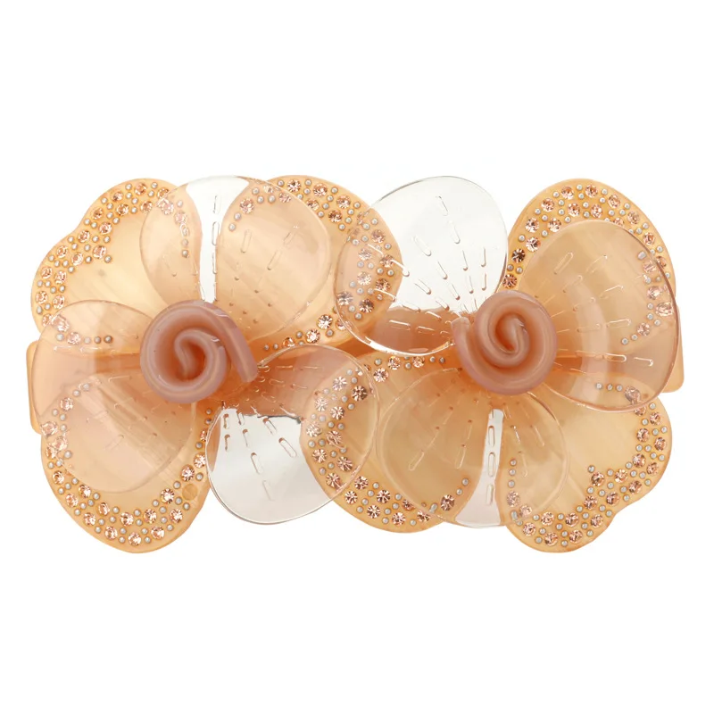 Elegant hair clip cross Cali genuine diamond jewelry hairpin head top Korean flower |