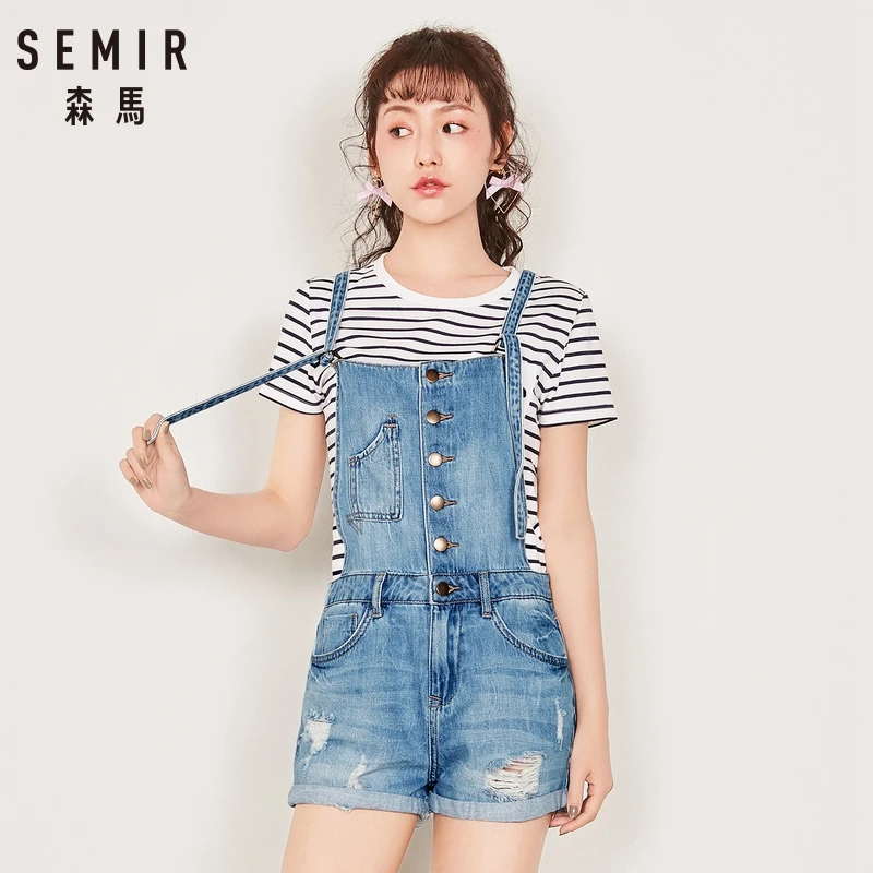SEMIR женский джинсовый комбинезон 2019 женские свободные джинсы комбинезоны