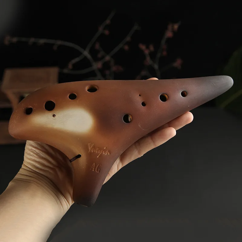 SevenAngel 12 Hole Alto G Key Ocarina Smoked Process  Okarina Professional Performance Flute Music Instrument