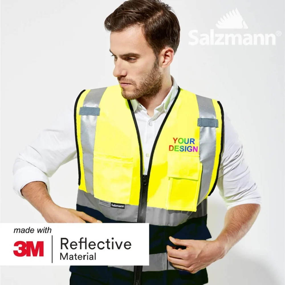 Personalised Salzmann 3M Multi-Pocket Working Vest with Full-Color Custom Imprint | Безопасность и защита