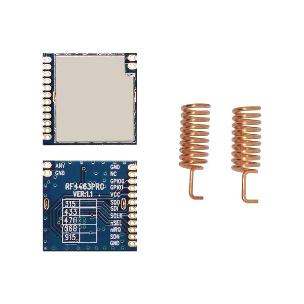 2pcs/lot RF4463PRO - CE-RED 868MHz si4463 chip SPI port 20dBm output power wireless transmitter and receiver + copper antennas