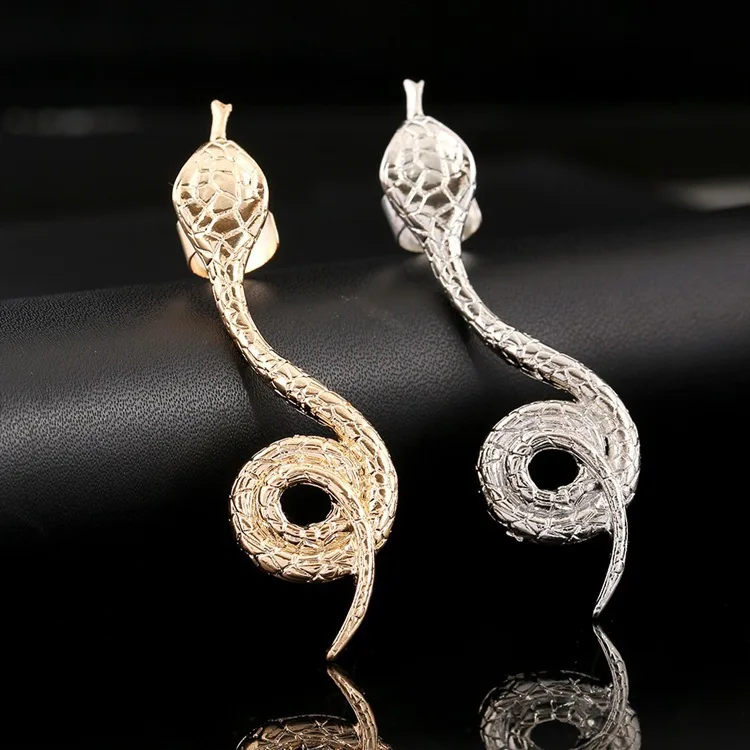 Змея серьги в стиле панк-рок сплава уха клип Кафф букле d'oreille Aretes Oreille Pendientes Mujer |