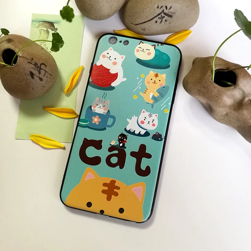 Горячие кошки тема для iPhone 6 Чехлы Мягкие силиконовые ТПУ 3D окрашенные iPhone7 8 plus X