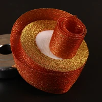 125mm red color 5yard glitter ribbon webbing for wedding craft bow gift decoration wrapping riband di