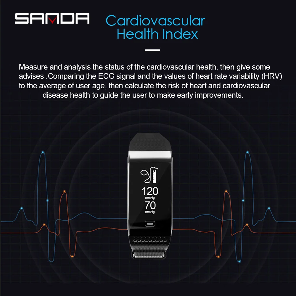 SANDA Bluetooth для женщин и мужчин спортивные Смарт-часы iOS Android монитор сердечного
