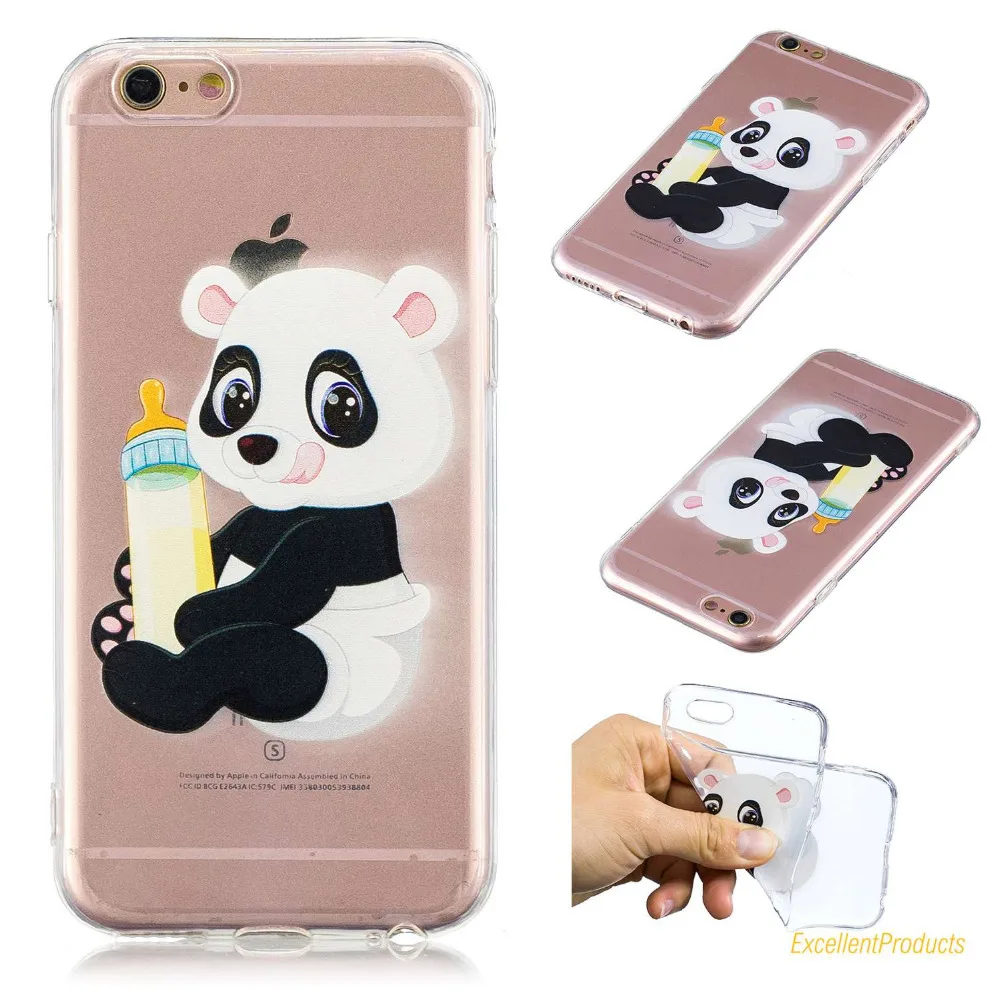 Высокое качество Единорог panda окрашенные Мягкий силиконовый прозрачный чехол