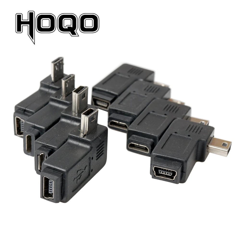 Бесплатный адаптер для mini usb micro 100 шт. 90 градусов левый и правый угол разъем