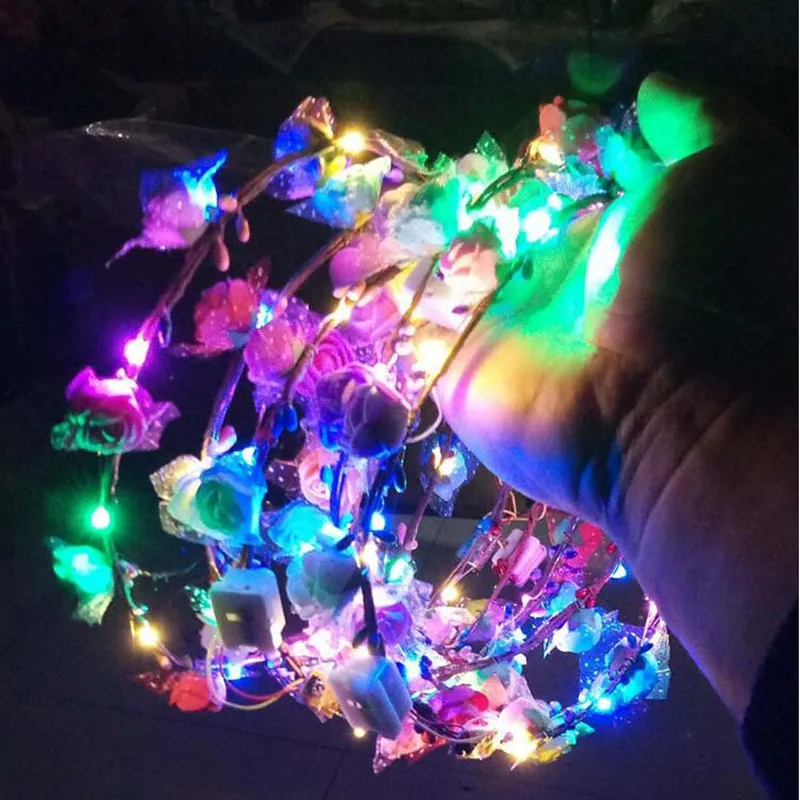 

leds Foam Flowers Blinking Glow Headband Kids Flashing Floral Hairbands Hair Accessory Halloween Glow Party Supplies