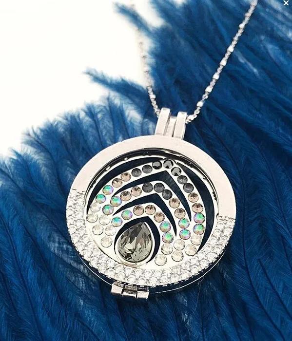 Ювелирные изделия Vinnie Design пера с прозрачными кристаллами монета для 35 мм рамки