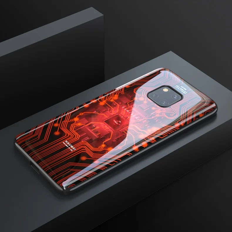 Pattern 1 Роскошный чехол GKK для huawei mate 20 pro, мягкий чехол из закаленного стекла с бесплатной пленкой для телефона mate 20 pro Coque Funda - Цвет: Pattern 1