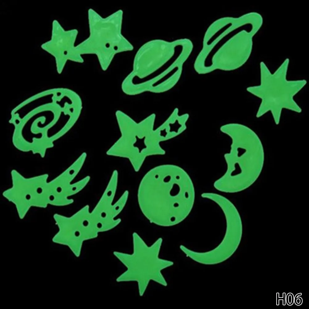 2018 флуоресцентные наклейки луна звезда/бабочка/Вселенная Планета Звезда