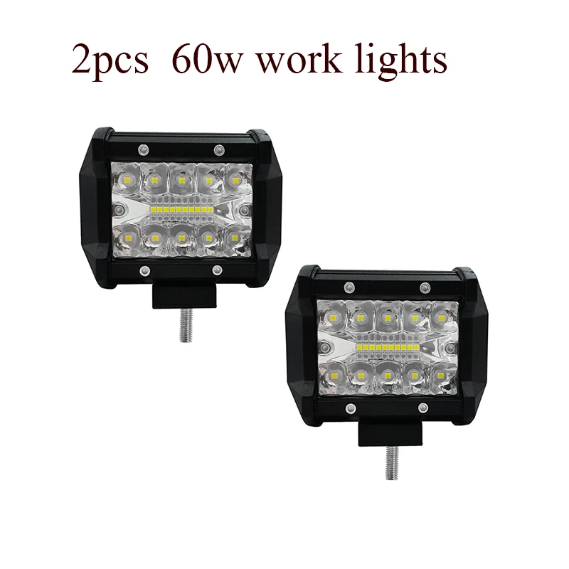 1pcs 60w car lamp Автомобильная Рабочая лампа, головной светильник s, потолочный светильник, Автомобильный светодиодный светильник, 12 В, 60 Вт, 120 Вт, 180 Вт, 240 Вт, 300 Вт, авто, высокая яркость, вспомогательная лампа - Цвет: 1pcs 60w car lamp