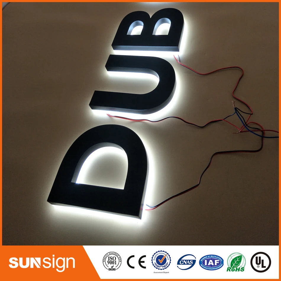 Расписные вывески с подсветкой из нержавеющей стали светодиодный 3D светящийся