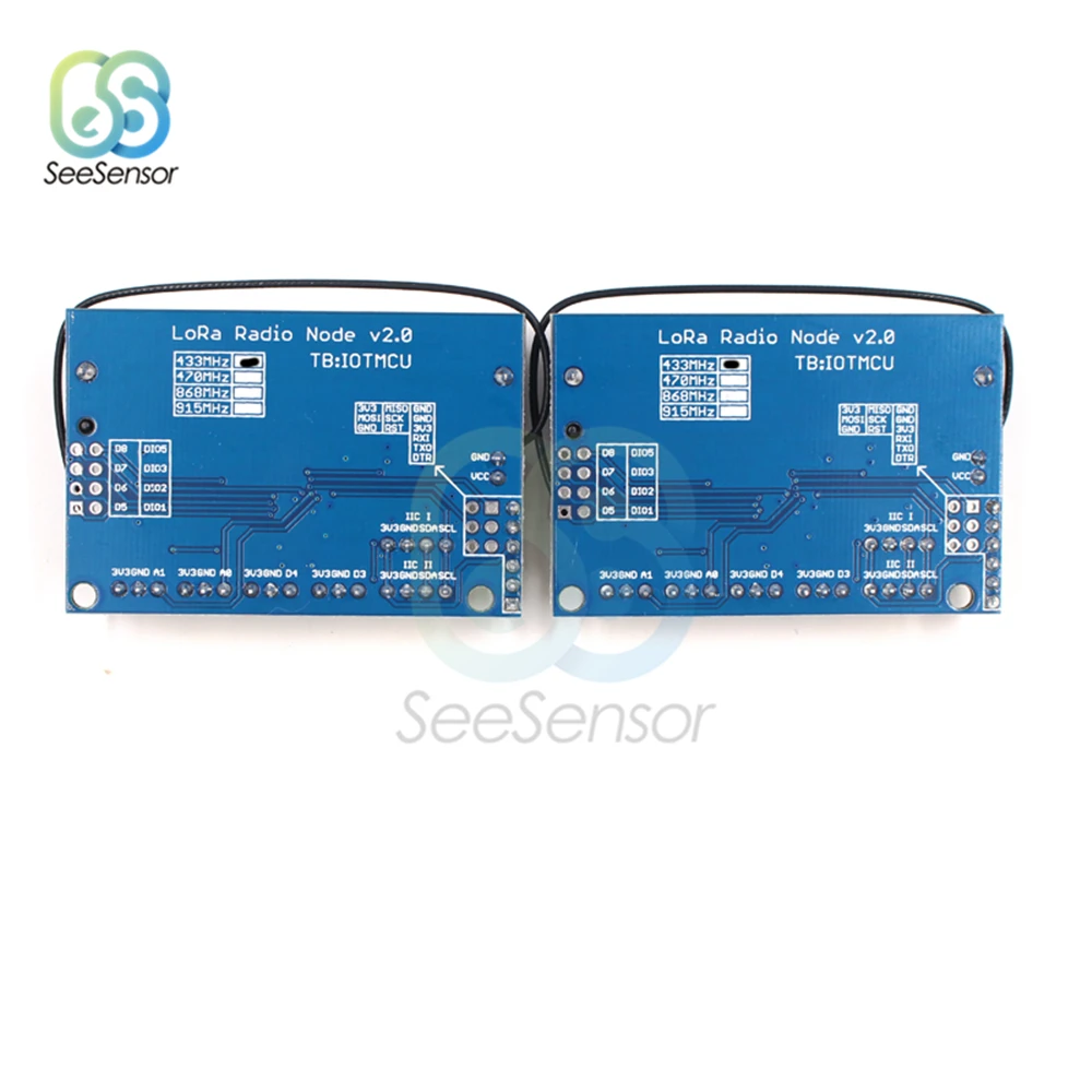 LoRa радио узел V1.0 433 МГц 868 915 МГц RFM95 SX1276 ATmega328P RFM98 с 3,7 V 14500 Батарея держатель 3,7-12 V антенна UFL